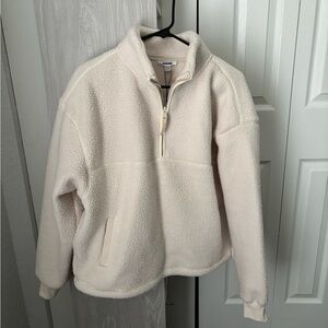 Garage Sherpa Mock Neck Half-Zip Fleece - Perfect Pearl - L/XL - NWT